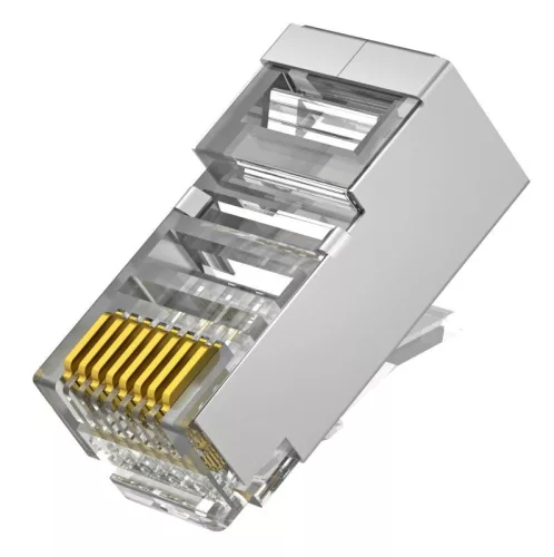 Nestron Árnyékolt RJ45 csatlakozó; Cat6; fali és patch kábelekhez; 10 db/csomag