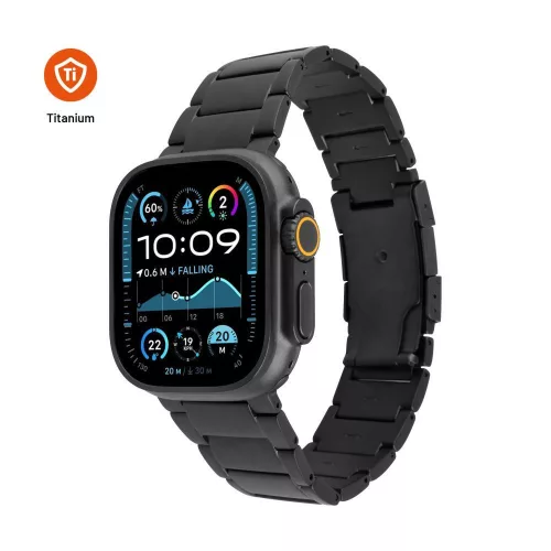 FIXED Titán óraszíj Apple Watch 44/45/46/49mm okosórához, fekete