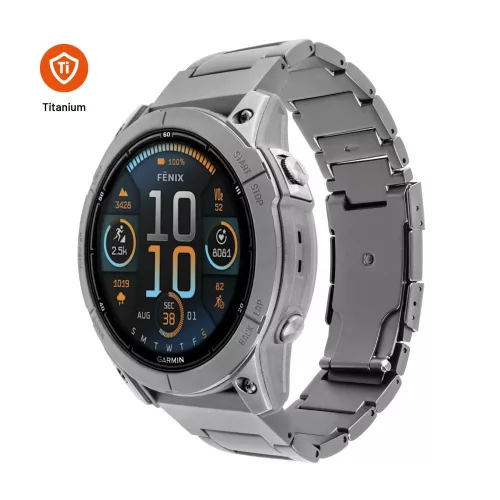 FIXED Titán óraszíj Garmin QuickFit 26mm okosórához, natural titanium