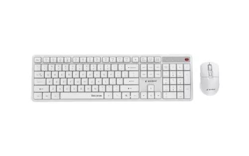 Gembird KBS-WMS-01-W Silent key Pro Business Wireless Keyboard Combo White US