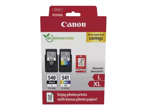 Canon PG-540L + CL-541XL + 50 lap 10x15 fényes fotópapír Eredeti Multipack