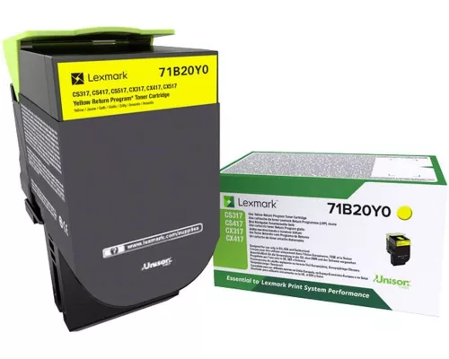 Lexmark CS/CX/317/417/517 Return Toner Yellow 2,3K Eredeti 71B20Y0