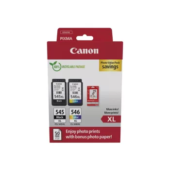   Canon PG-545XL + CL-546XL  + 50 lap  10x15 fényes fotópapír Eredeti Multipack