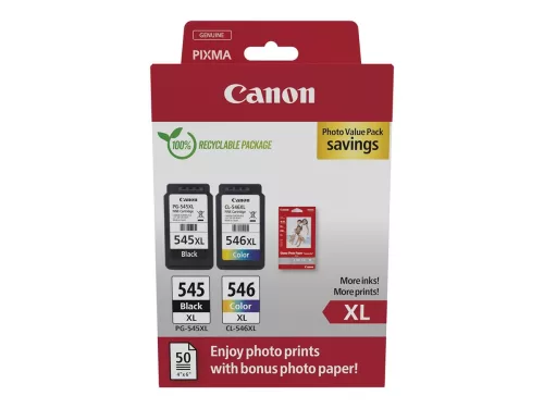 Canon PG-545XL + CL-546XL  + 50 lap  10x15 fényes fotópapír Eredeti Multipack