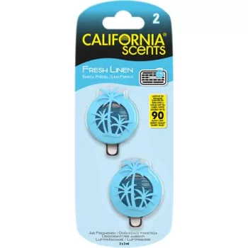   Autóillatosító, mini diffúzer, 2*3 ml, CALIFORNIA SCENTS "Fresh Linen"