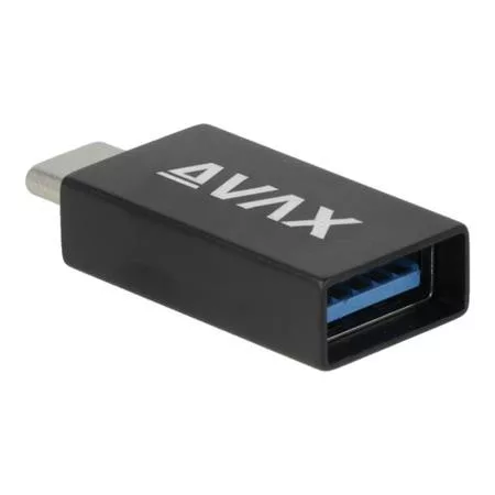 Adapter, USB-A anya/USB-C apa, AVAX "AD602 Connect+", fekete
