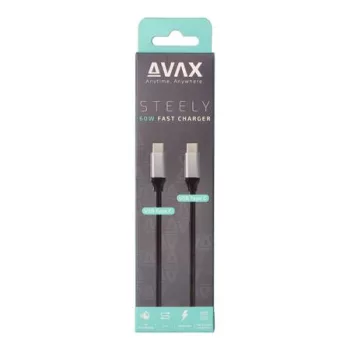   Töltőkábel, USB-C - USB-C, 60W, 1,5 m, AVAX "CB302G", acélszürke