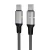 Töltőkábel, USB-C - USB-C, 60W, 2 m, AVAX "CB632 Steely LED", fekete