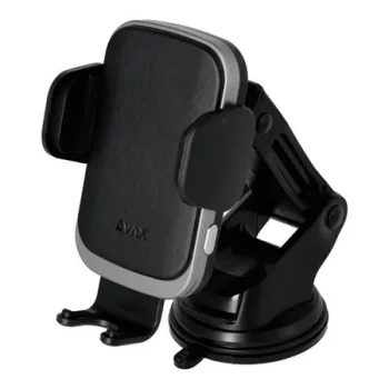   Autós töltő, vezeték nélküli, szellőzőrácsra/szélvédőre, AVAX "WH601 Freely+", fekete