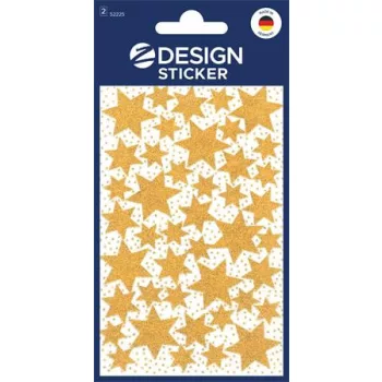   Matrica, 2 ív, 76x120 mm, AVERY ZWECKFORM, "Z-Design No.52225", arany csillagok