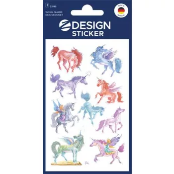   Matrica, papír, 1 ív, 76x120 mm, AVERY ZWECKFORM, "Z-Design No.53148", unikornisok