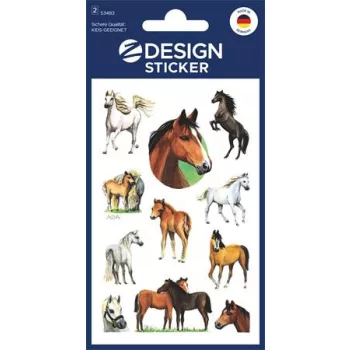   Matrica, papír, 2 ív, 76x120 mm, AVERY ZWECKFORM, "Z-Design No.53483", csillogó lovak