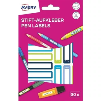   Etikett, tollcímke, 50x10 mm, kézzel írható, AVERY ZWECKFORM, kék-zöld, 30 etikett/csomag