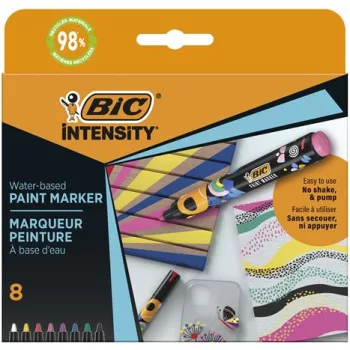   Dekormarker készlet, 1,5 - 2,3 mm, BIC "Paint marker", 8 különböző élénk szín