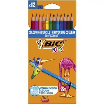   Színes ceruza készlet, BIC KIDS "Tropicolors", 12 különböző szín