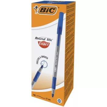   Golyóstoll, 0,28 mm, kupakos, BIC "Round Stic Exact", kék