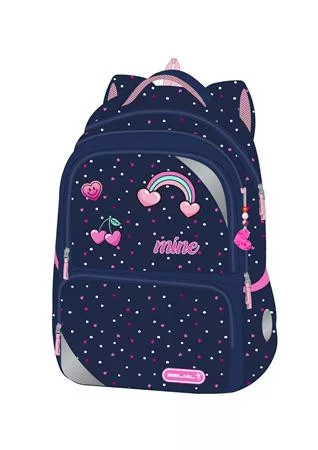Iskolatáska, cipzáras, BELMIL "Maxi Packspecial T-Simple Heart", pöttyös-szivecskés