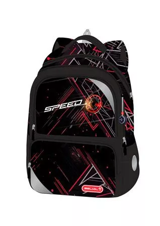 Iskolatáska, cipzáras, BELMIL "Maxi Packspecial T-Speed Red Car", sebesség