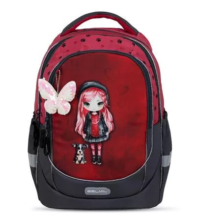Iskolatáska, cipzáras, BELMIL "Leisure Plus Ladybug Girl", katicalány