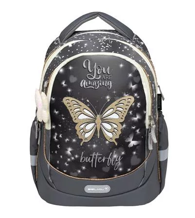 Iskolatáska, cipzáras, BELMIL "Leisure Plus Starlight Butterfly", csillagfény pillangó
