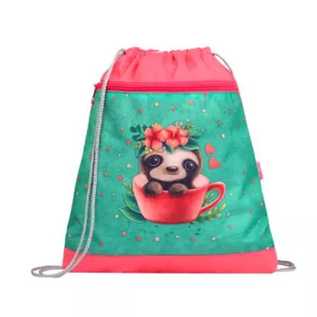   Tornazsák, BELMIL "Cute sloth", zöld-rózsaszín, lajhár