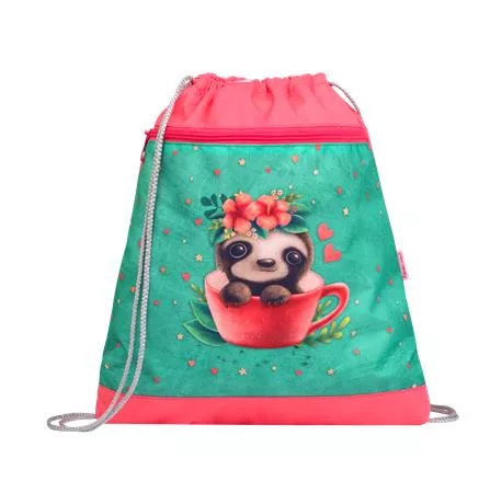 Tornazsák, BELMIL "Cute sloth", zöld-rózsaszín, lajhár