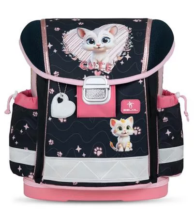 Iskolatáska, fémcsat, BELMIL "Classy Cute Kitten", cica