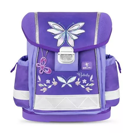 Iskolatáska, fémcsat, BELMIL "Classy Starlight Wings", csillagfény szárnyak