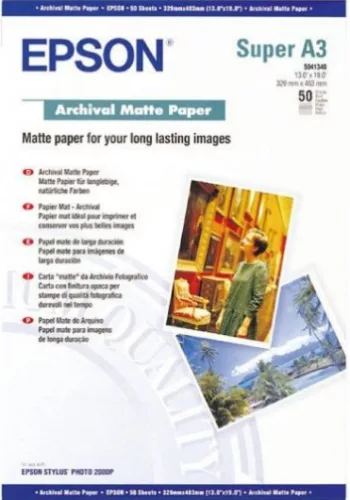 Epson matt archiváló fotópapír (A3+, 50 lap, 192g)