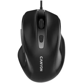   Egér, vezetékes, optikai, USB, CANYON "M-6", fekete