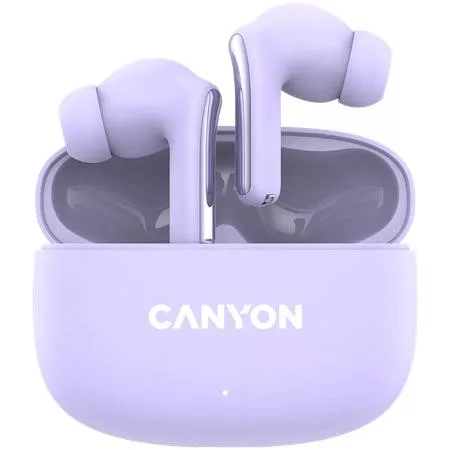 Fülhallgató, TWS vezeték nélküli, Bluetooth 5.4, CANYON "OnGo 9", levendula