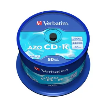   CD-R lemez, Crystal bevonat, AZO, 700MB, 52x, 50 db, hengeren VERBATIM "DataLife Plus"