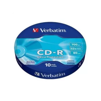   CD-R lemez, 700MB, 52x, 10 db, zsugor csomagolás, VERBATIM "DataLife"
