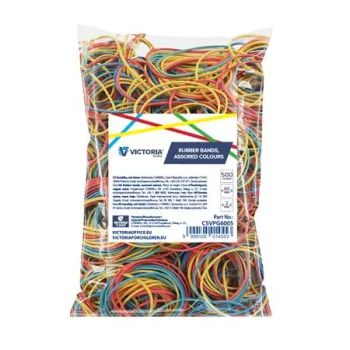   Postázógumi, 60X2 mm, VICTORIA FACILITY, 0,5 kg, vegyes színű