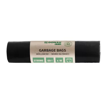   Szemeteszsák, extra erős, 60 l, 10 db, 30 µ, DONAU "Eco", fekete