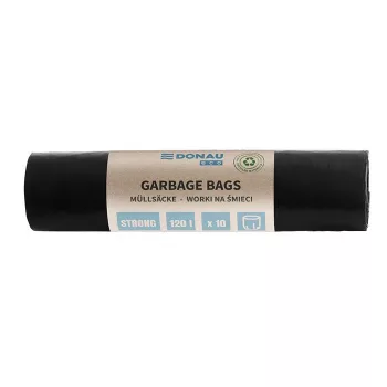   Szemeteszsák, extra erős, 120 l, 10 db, 35 µ, DONAU "Eco", fekete