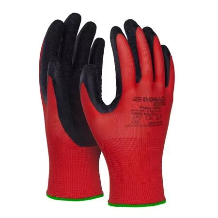 Védőkesztyű, latex, DONAU "Safety", 11/XXL méret, piros