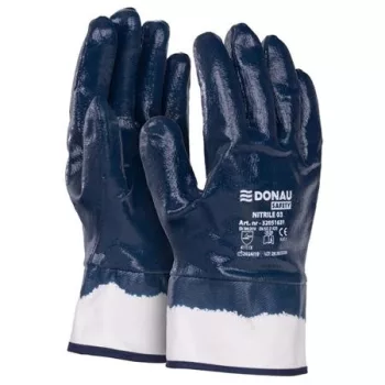   Szerelőkesztyű, nitril, DONAU "Safety 03", 9/L méret, sötétkék