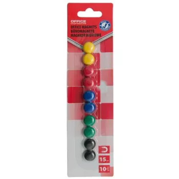 Mágneskorong, 15 mm, 10 db, OFFICE PRODUCTS, vegyes színek