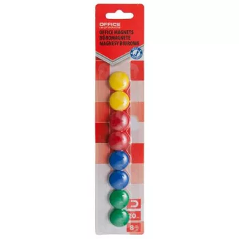 Mágneskorong, 20 mm, 8 db, OFFICE PRODUCTS, vegyes színek