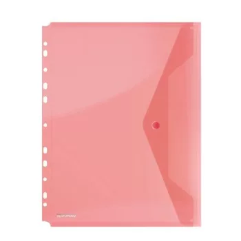   Irattartó tasak, A4, PP, patentos, lefűzhető, DONAU, piros