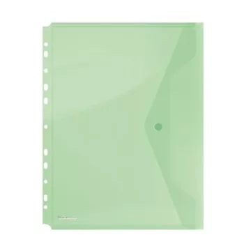   Irattartó tasak, A4, PP, patentos, lefűzhető, DONAU, zöld