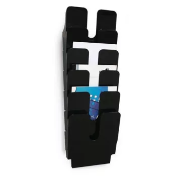   Prospektustartó, fali, álló, A4, DURABLE "FLEXIPLUS 6", fekete