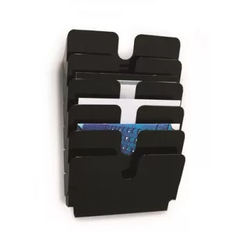   Prospektustartó, fali, fekvő, A4, DURABLE "FLEXIPLUS 6", fekete