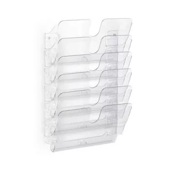   Prospektustartó, fali, fekvő, A4, DURABLE "FLEXIPLUS 6", áttetsző