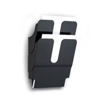   Prospektustartó, fali, álló, A4, DURABLE "FLEXIPLUS 2", fekete