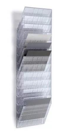 Prospektustartó, fali, fekvő, A4, DURABLE "FLEXIBOXX 12", áttetsző