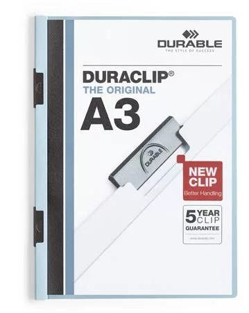 Gyorsfűző, klipes, A3, DURABLE "DURACLIP® 60", kék