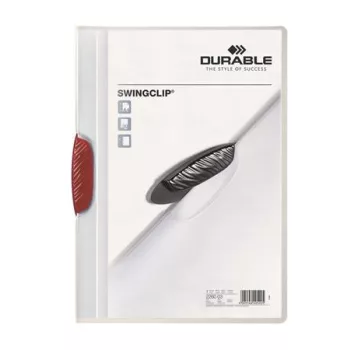   Gyorsfűző, klipes, A4, DURABLE "Swingclip® 30", piros