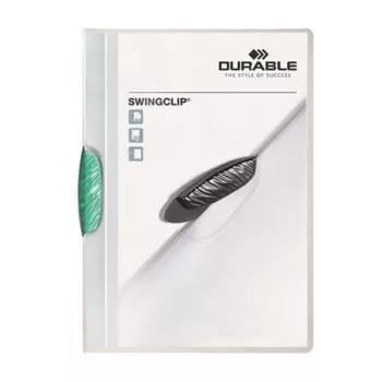   Gyorsfűző, klipes, A4, DURABLE "Swingclip® 30", sötétzöld